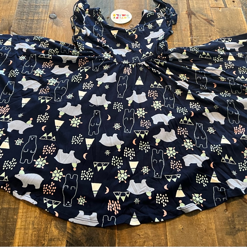 Dot Dot Smile Polar Express Empire Twirl Dress Size 34 New